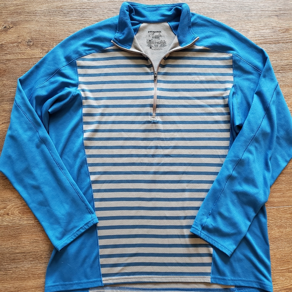 Patagonia 3/4 zip blue and GREY